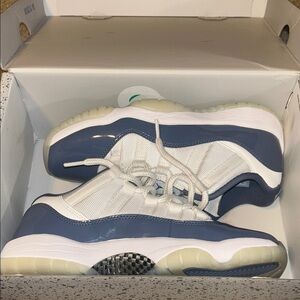 Air Jordan 11s Low Kids White and Gray Sneakers